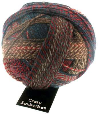 Schoppel Wolle Crazy Zauberball Sh 1507 Autumn Wind is a blend of 75% wool / 25% Bio nylon creating a high twist sock yarn with long colour graduation