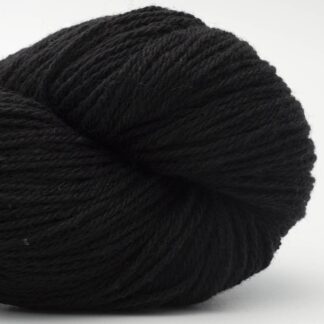 BC Garn Bio Balance Sh 030 Black is a GOTS certified Organic sport weight yarn, a blend of 55%wool/45%cotton with a melange finish.