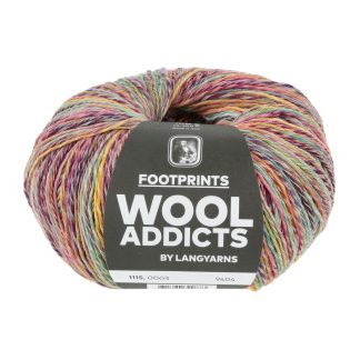 Wool Addicts Footprints sh 3 from Lang Yarns. A fantasy printed blend of wool, cotton and nylon for fabulous lightweight and breathable summer socks